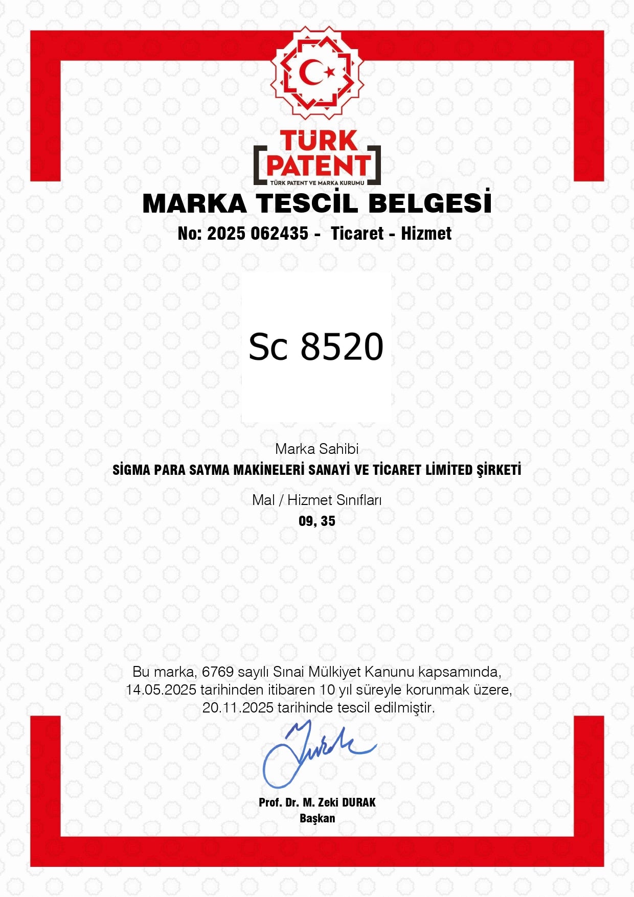 SC 8520 Para Sayma Makinesi