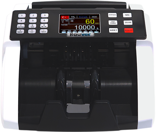 Sc8000 Lite, TL Karışık Sayım, Dolar ve Euro Adet Sayım Sahte Kontrollü Para Sayma Makinesi - Müşteri Ekranı Hediyeli