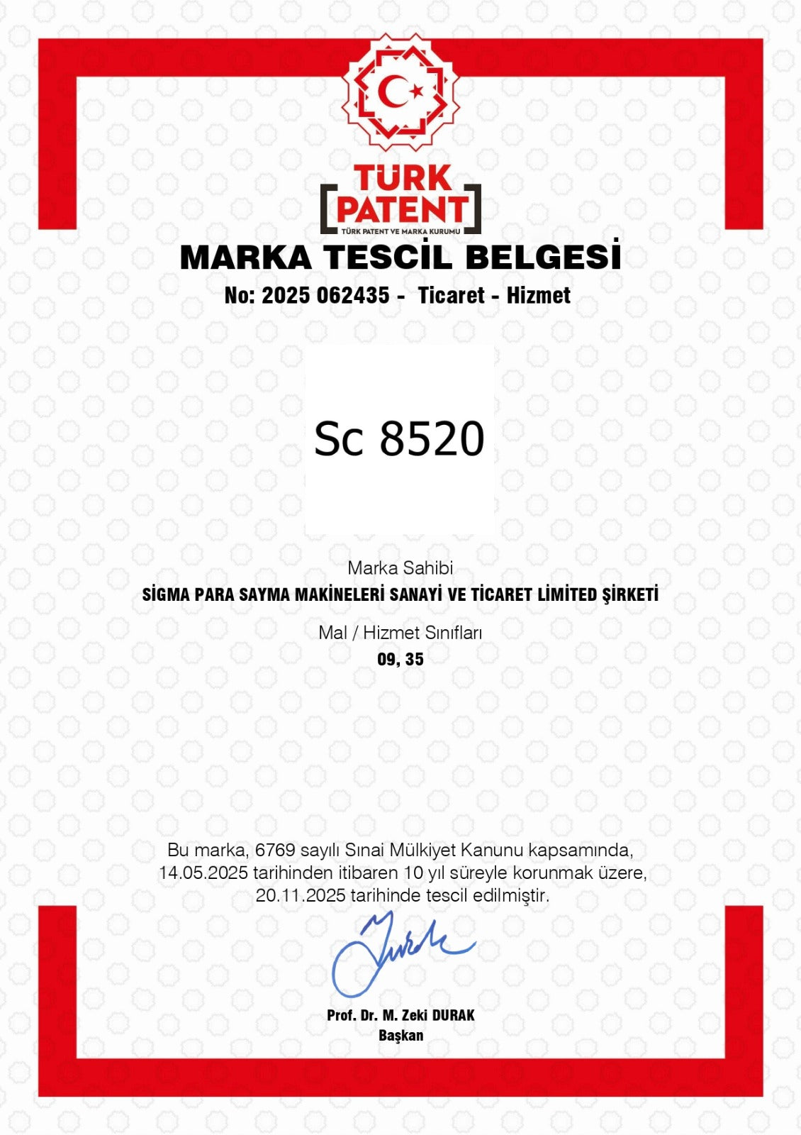 SC 8520 Para Sayma Makinesi